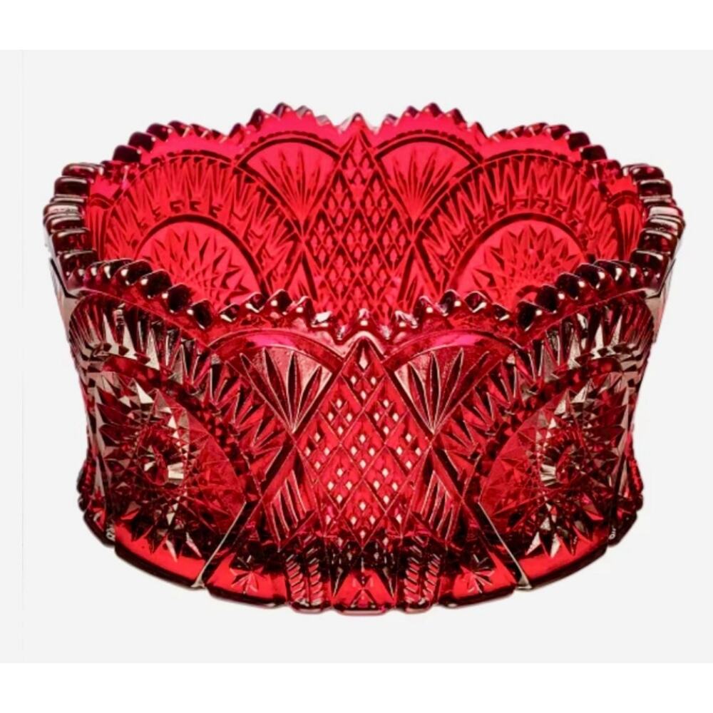 Vintage Mosser Ohio diamond classic red bowl/vase